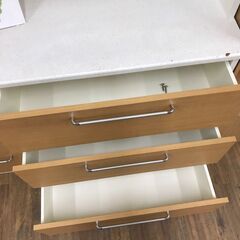 ［ジャングルジャングル広陵店］　家具　キッチンボード　ナチュラル×ホワイト　4枚扉　食器棚　☆ジモティー特別価格☆の画像