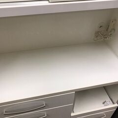 ［ジャングルジャングル広陵店］家具　ニトリ　キッチンボード　コパン100　ホワイト　食器棚　☆ジモティー特別価格☆の画像