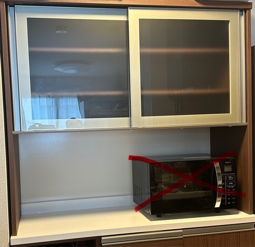 カップボードニトリ食器棚リガーレ幅121㎝上下まとめ売りソフトクローズ