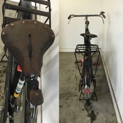 A-23 △ v 岐阜発/ 昭和レトロ/ 丸金自転車/ 26インチ/ ロードブレーキ/ 革サドル/ アンティーク/ 走行確認/ 現状品/ 管15k/ R7.6/24 △の画像