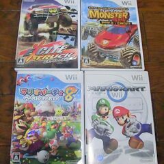 wii フィット　その他ソフト７つ　ハンドル3つの画像