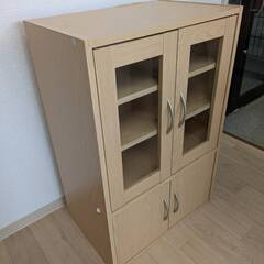 木目調収納棚ナチュラルの画像