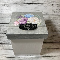 トールペイント　木箱　ボックス　ハンドメイド　蓋のデザイン沖昭子の画像