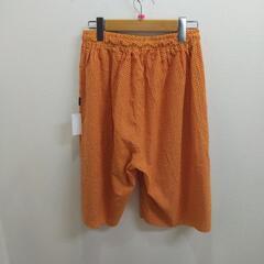 ハーフパンツ  Lサイズ  綿100%  オレンジ色  チェック柄  ウエストゴム  の画像