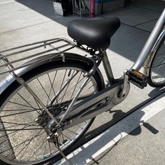 【大人用】整備済中古自転車 ナショナル 軽いアルミフレーム 24型アルフィット 銀色 <自転車のオオムラ 静岡店>の画像