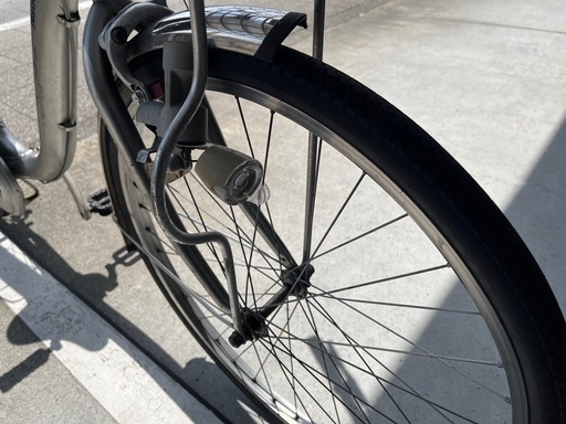 【完売御礼】【大人用】整備済中古自転車 ナショナル 軽いアルミフレーム 24型アルフィット 銀色 <自転車のオオムラ 静岡店>