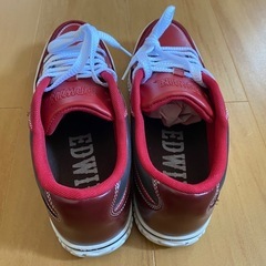 EDWIN エドウィン ローカット スニーカー 赤×白 メンズカジュアルシューズの画像