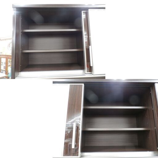 ニトリ/NITORI キッチンボード ポスティア120KB ダークブラウン 鏡面