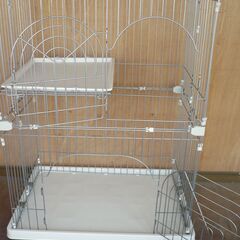★　ゲージ　猫　犬　ペット　キヤットゲージ　2段　キャスター付きの画像