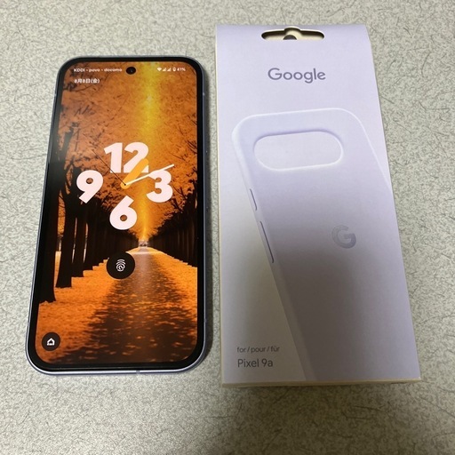 美品] Google pixel9a Iris 128GB 純正ケース付き (猫好き) 夕張