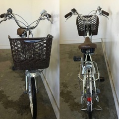 A-34 △岐阜発/パナソニックvivi/電動アシスト自転車/20インチ/３段変速/バッテリー6.6Ah/充電器なし/カゴ割れあり/現状品s1.2/R6.11/3△の画像