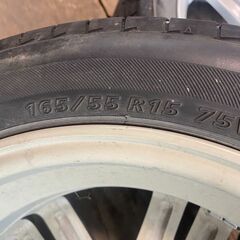 165/55R15 東北6県無料配達対応‼️爆安‼️最終値下げ‼️①超超超バリ溝❗ 国産タイヤ ブリジストン製❗ アルミ付き 国産 ダンロップ製❗ 夏 サマータイヤ 軽自動車 軽 軽トラの画像