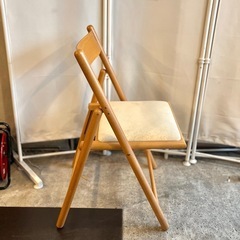 【武蔵小山店】無印良品 フォールディングチェア 折畳 ダイニング 椅子 ナチュラル 椅子  イス チェア 折りたたみ 折り畳み フォールディング コンパクト 省スペース 無印 MUJI ダイニングチェア muji ブナ材 廃番品の画像