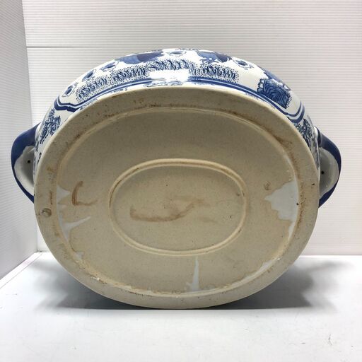 ☆陶器 睡蓮鉢 メダカ鉢 金魚鉢 鉢 水盤 花器 大型 54×35×21.5