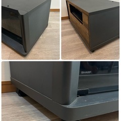 SHARP テレビ台 ブラック キャスター付き 動かせる 黒 ローボードの画像