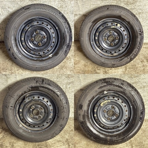 B-11　タイヤ 中古 鉄ホイール付き BRIDGESTONE Ecopra NH100C 145/80R13
