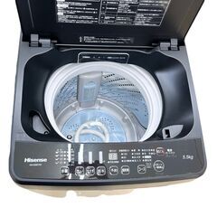 【ドリーム池田店】◎ジモティー割対象品◎ハイセンス　5.5kg洗濯機　HW-G55E7KK　2021年製　給水ホース付き　IKX-385の画像