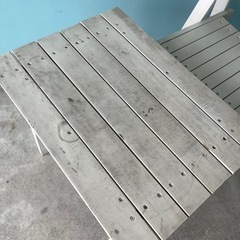 木製　おりたたみ椅子　机　セット　白の画像