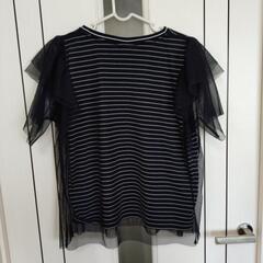 【お取引中】新品　HK WORKS LONDON 　しまむら　袖フリルシアーTシャツの画像