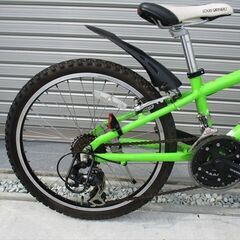 E425★円★整備済み 中古子供自転車 ルイガノ【22インチ　グリーン　アルミフレーム 】 の画像