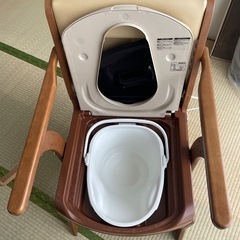 【介護用】家具調ポータブルトイレ（便座ヒーター付）の画像