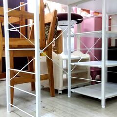 キッチンカウンター ホワイト/白 幅120×奥40×高85cm レンジや炊飯器も♪ 収納 家具 棚 ラック  札幌市 中央区 南12条の画像