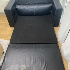 2人がけソファ黒（ソファベッド）の画像