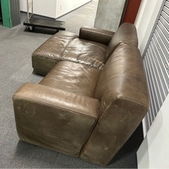 訳あり★クラッシュゲート　tabu toto sofa カウチソファ　オイルレザーの画像