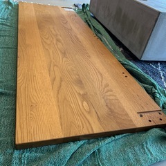 天然木の天板とその他板セット　★机や棚にDIYしてください★　無印良品　ベッドフレーム　天然オーク材の画像