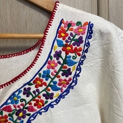 メキシコ刺繍ワンピースの画像