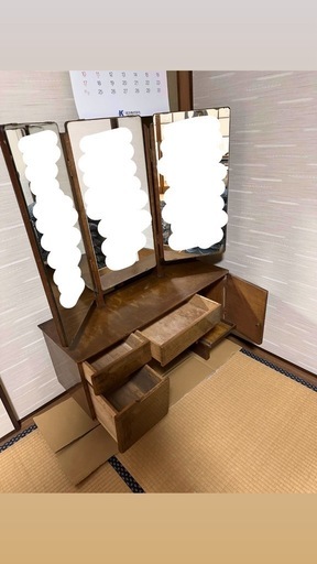 鏡台　昭和レトロ 昭和レトロ 鏡台 三面鏡 (おもち) 金島のドレッサーの中古