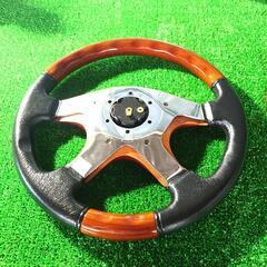 ウッドステアリング　ウッドハンドル　ウッド調　車ハンドル　中古　の画像