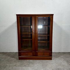 『karimoku』カリモク チェスト キャビネット ガラスショーケース 本棚 ブックケース 飾棚 飾り棚 カップボード 食器棚 RWche16の画像