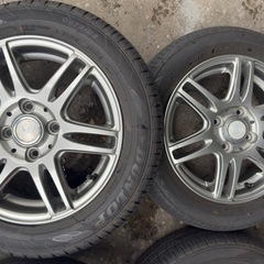 【良品】155/65R14 75S EC204 ダンロップ　アルミホイール付き夏タイヤ　軽四　軽トラの画像