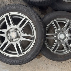 【良品】155/65R14 75S EC204 ダンロップ　アルミホイール付き夏タイヤ　軽四　軽トラの画像