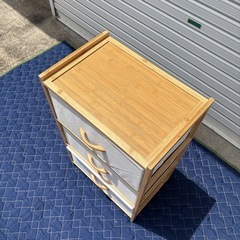 竹製　3段引出し　ラックの画像