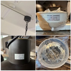 黒ペンダントライト２個&ダクト　の画像