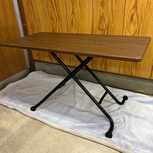 【済】ニトリ 昇降テーブル ライザN ミドルブラウン