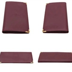 美品　カルティエ 薄型長財布 ボルドー レザー　定番　超美品　バーガンディレザー長財布　本革　二つ折り長財布の画像