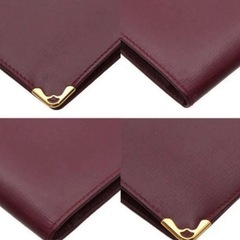 美品　カルティエ 薄型長財布 ボルドー レザー　定番　超美品　バーガンディレザー長財布　本革　二つ折り長財布の画像