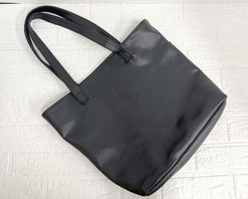 BEAMS ビームス フェイクレザー トートバッグ ジボ革風 ブラック