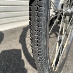 【返品保証付き】No724　大型バッテリー　電動アシスト自転車　返品保証付き　26インチ　パナソニック　 ティモ・W　2017年型　白　大型バッテリー16Ah（ロングモード60km以上）レンタサイクル店で使用していた自転車。メンテナンス済み。タイヤ、チューブ1年以内に交換、9分山。　車体番号-78C3383の画像