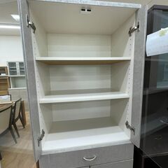 ★リユースのサカイ幸手店★ジモティ割あり★  食器棚 グレー W59×D35×H180 クリーニング済み SJ10042の画像