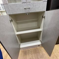 ★リユースのサカイ幸手店★ジモティ割あり★  食器棚 グレー W59×D35×H180 クリーニング済み SJ10042の画像