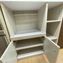 ★リユースのサカイ幸手店★ジモティ割あり★  食器棚 白 W80×D42×H177 クリーニング済み SJ10043の画像