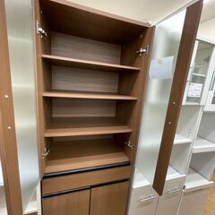 ★リユースのサカイ幸手店★ジモティ割あり★  食器棚 こげ茶 W60×D40×H178 クリーニング済み SJ10044の画像