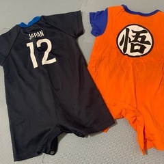 男の子　ベビー　2枚セット＋スタイ付きの画像