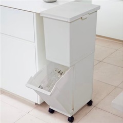 【新品】 ニトリ スリム分別ペール2段55L ゴミ箱の画像