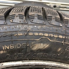 北海道旭川市発直接引渡し限定品　Warwic ワーウィック アルミホイール NANKANG 245/45R18 １９年製 スタッドレス 5(H PCD114.3 9J ET38 メッキ剥がれ大 訳アリ 4本 現状品 の画像