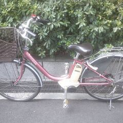 電動26インチ 税別￥31.637- 新基準ヤマハパス　良品４Ah 電動自転車　３ヶ月保証　ピンク808の画像